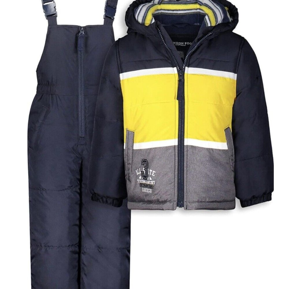 LONDON FOG BABY BOYS 2 PIECE SNOW PANT & JACKET SNOWSUIT - NEW - SIZE 12 MONTHS